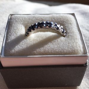 Iolite and sterling eternity ring